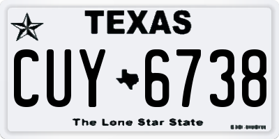 TX license plate CUY6738