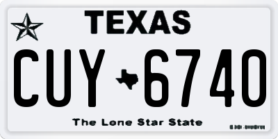 TX license plate CUY6740