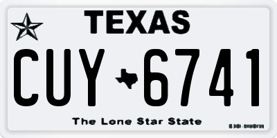 TX license plate CUY6741