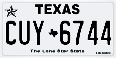 TX license plate CUY6744