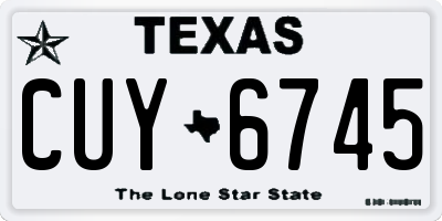 TX license plate CUY6745