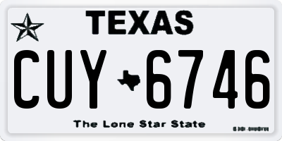 TX license plate CUY6746