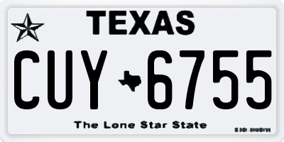 TX license plate CUY6755