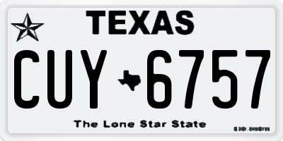 TX license plate CUY6757