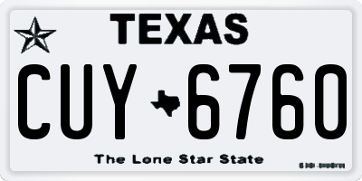 TX license plate CUY6760