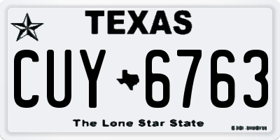 TX license plate CUY6763