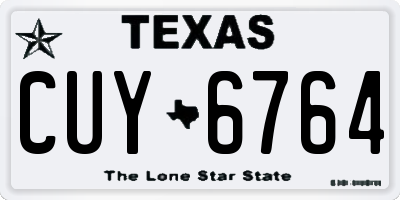 TX license plate CUY6764