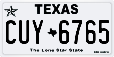 TX license plate CUY6765