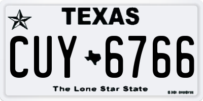 TX license plate CUY6766