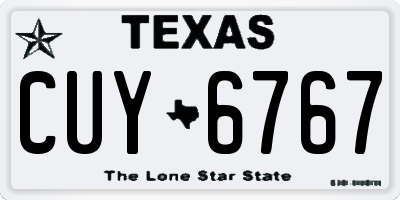 TX license plate CUY6767