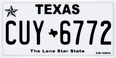 TX license plate CUY6772