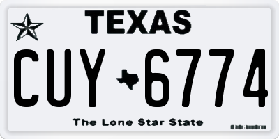 TX license plate CUY6774