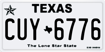 TX license plate CUY6776