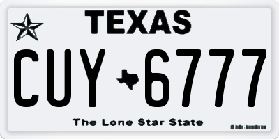 TX license plate CUY6777