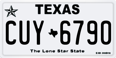 TX license plate CUY6790