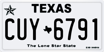 TX license plate CUY6791