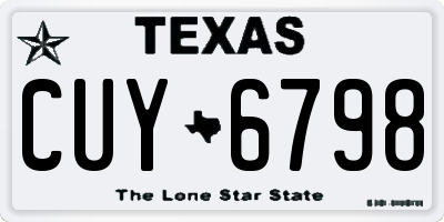 TX license plate CUY6798