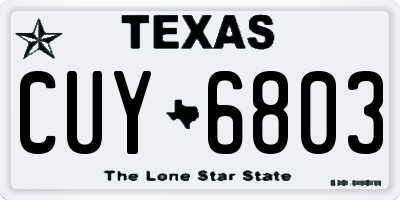 TX license plate CUY6803