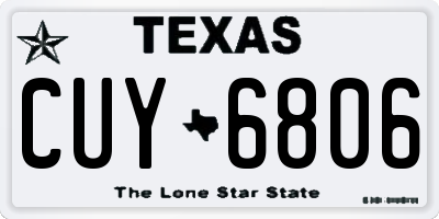 TX license plate CUY6806