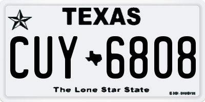 TX license plate CUY6808