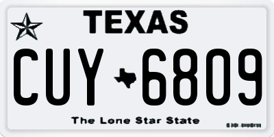 TX license plate CUY6809