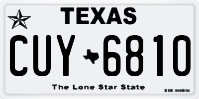 TX license plate CUY6810