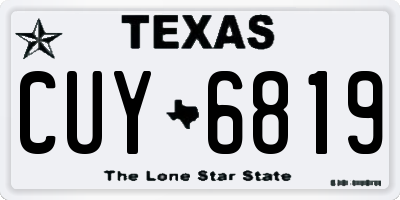 TX license plate CUY6819