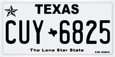 TX license plate CUY6825