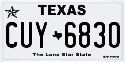 TX license plate CUY6830