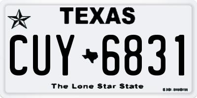 TX license plate CUY6831