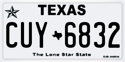 TX license plate CUY6832