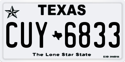 TX license plate CUY6833