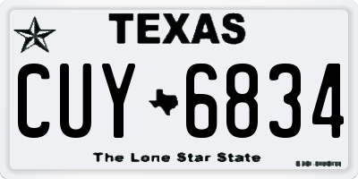TX license plate CUY6834