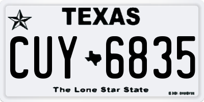 TX license plate CUY6835