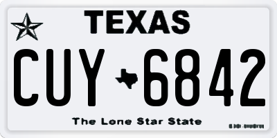 TX license plate CUY6842