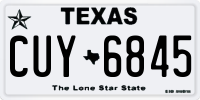 TX license plate CUY6845