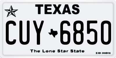 TX license plate CUY6850