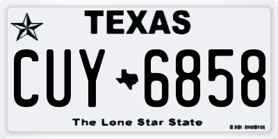 TX license plate CUY6858