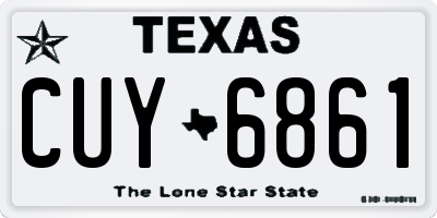 TX license plate CUY6861