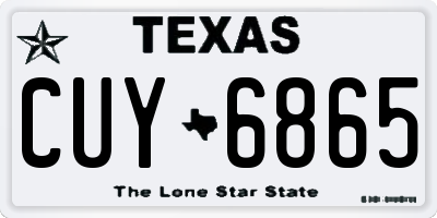 TX license plate CUY6865
