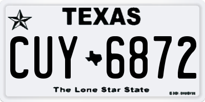 TX license plate CUY6872