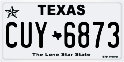 TX license plate CUY6873