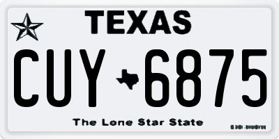 TX license plate CUY6875