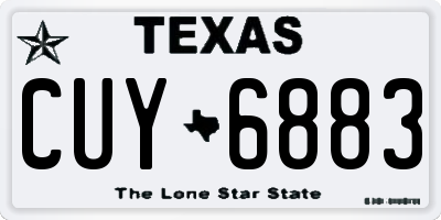 TX license plate CUY6883