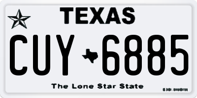 TX license plate CUY6885