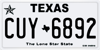 TX license plate CUY6892