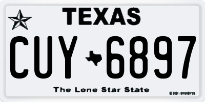TX license plate CUY6897