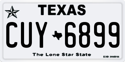TX license plate CUY6899