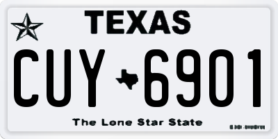 TX license plate CUY6901