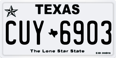 TX license plate CUY6903
